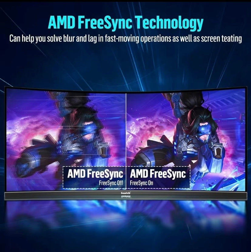 34” Ultrawide Curved Gaming Monitor 165Hz WQHD 21:9 FreeSync