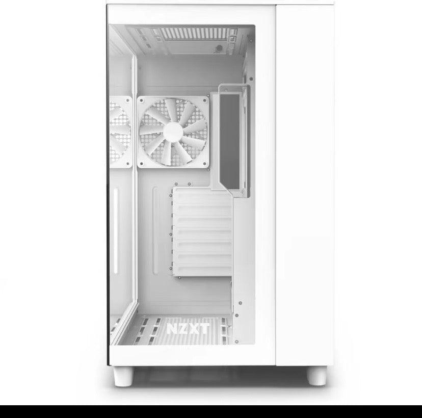 NZXT H9 Flow All White Dual Chamber Mid Tower Airflow PC Case