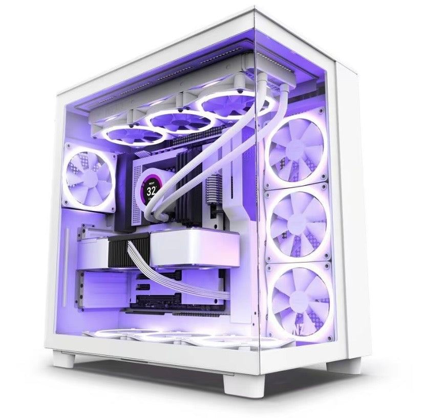 NZXT H9 Flow All White Dual Chamber Mid Tower Airflow PC Case