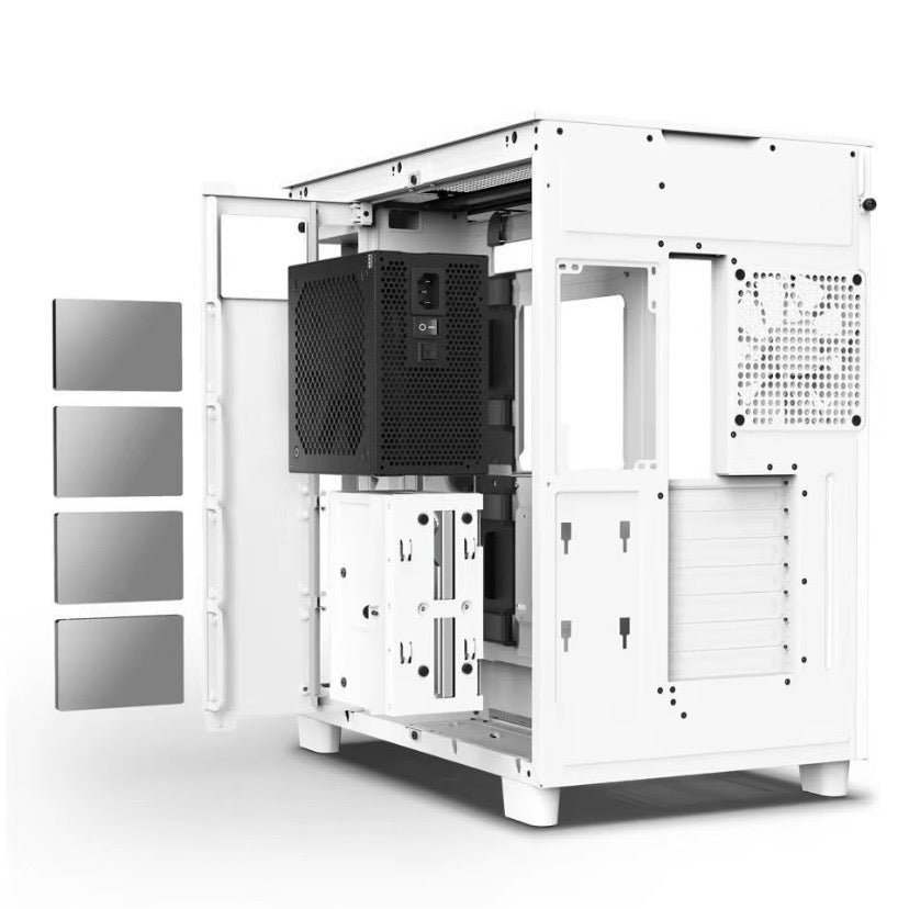 NZXT H9 Flow All White Dual Chamber Mid Tower Airflow PC Case