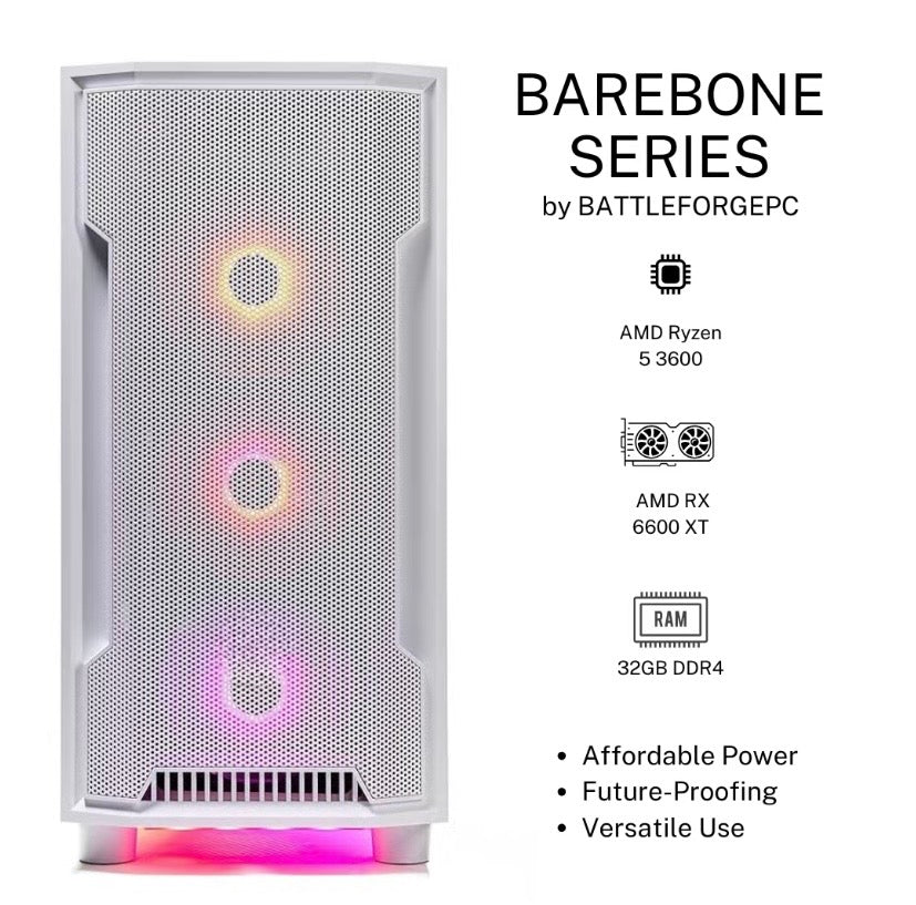 EliteForge Gaming PC Ryzen 5 5500 RX 580 16GB RAM 1TB SSD RGB Tower – Ultimate Power and Performance