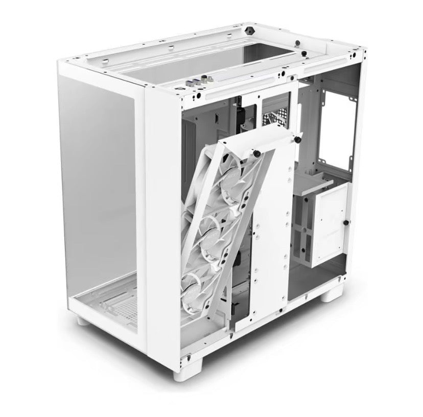 NZXT H9 Flow All White Dual Chamber Mid Tower Airflow PC Case