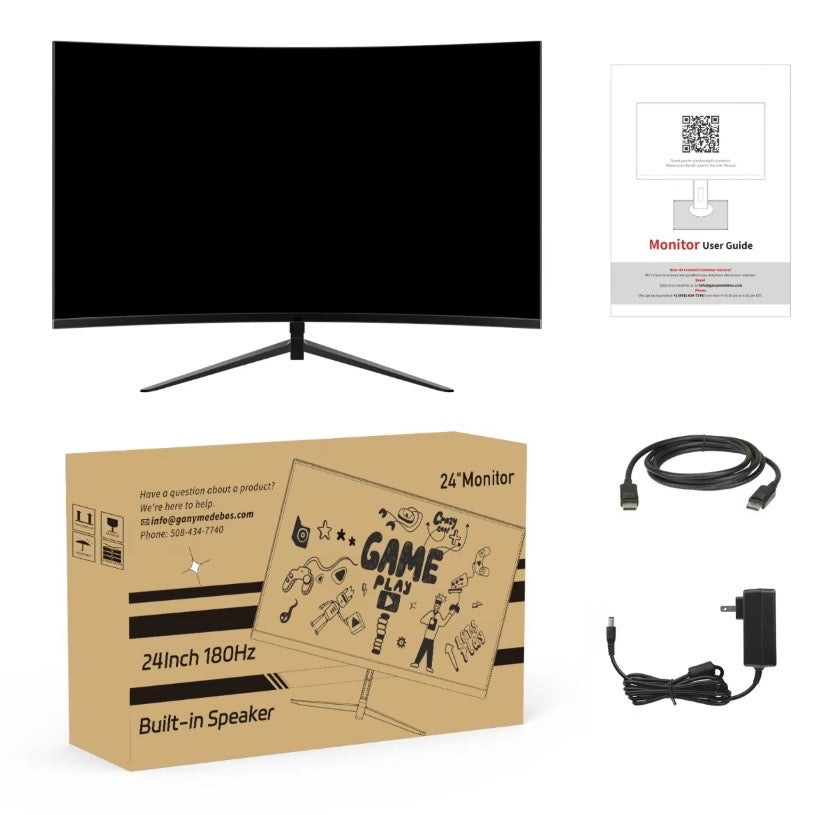 Curved Gaming Monitor FHD 1080P 180Hz 1ms with FreeSync and Ultra Slim Design