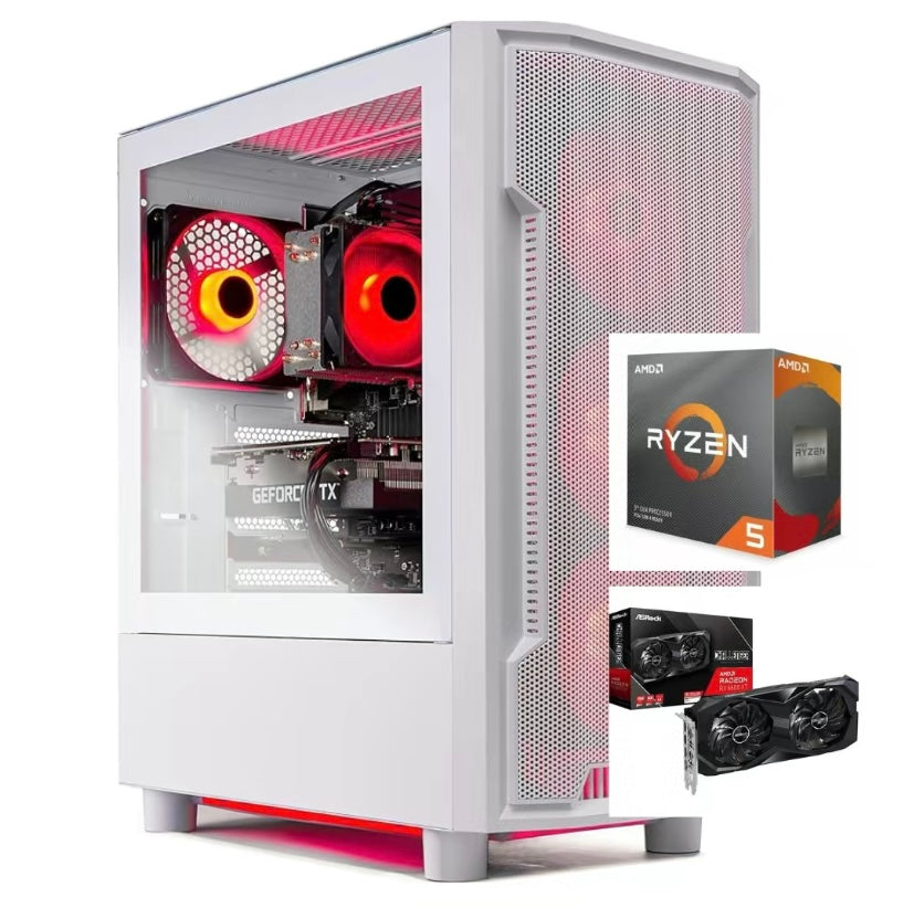 EliteForge Gaming PC Ryzen 5 5500 RX 580 16GB RAM 1TB SSD RGB Tower – Ultimate Power and Performance
