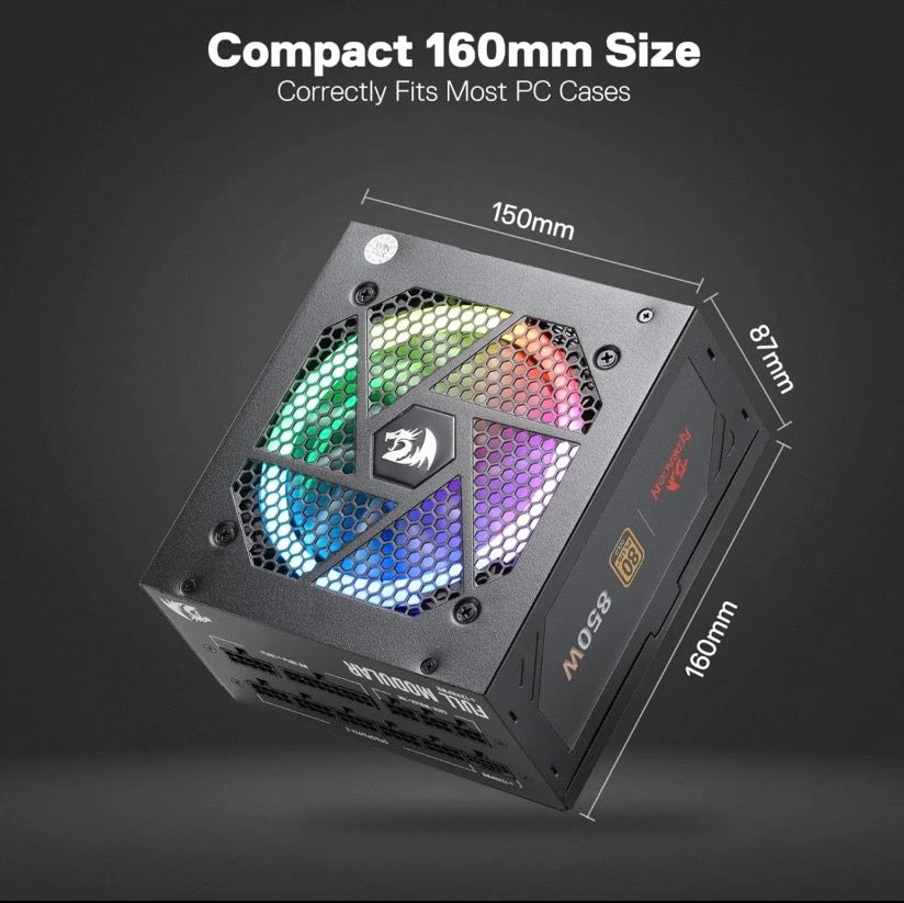 Redragon RGPS 850W 80+ Gold Fully Modular RGB Power Supply